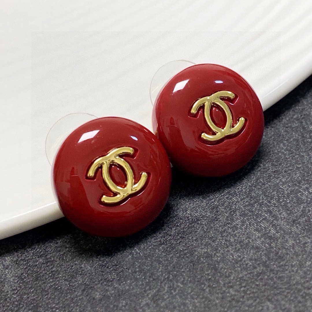 Chanel 小香 Chanel 最高代购级别 新年红耳钉 925纯银 针 、最高代购级别 小公举 人士必须拥有