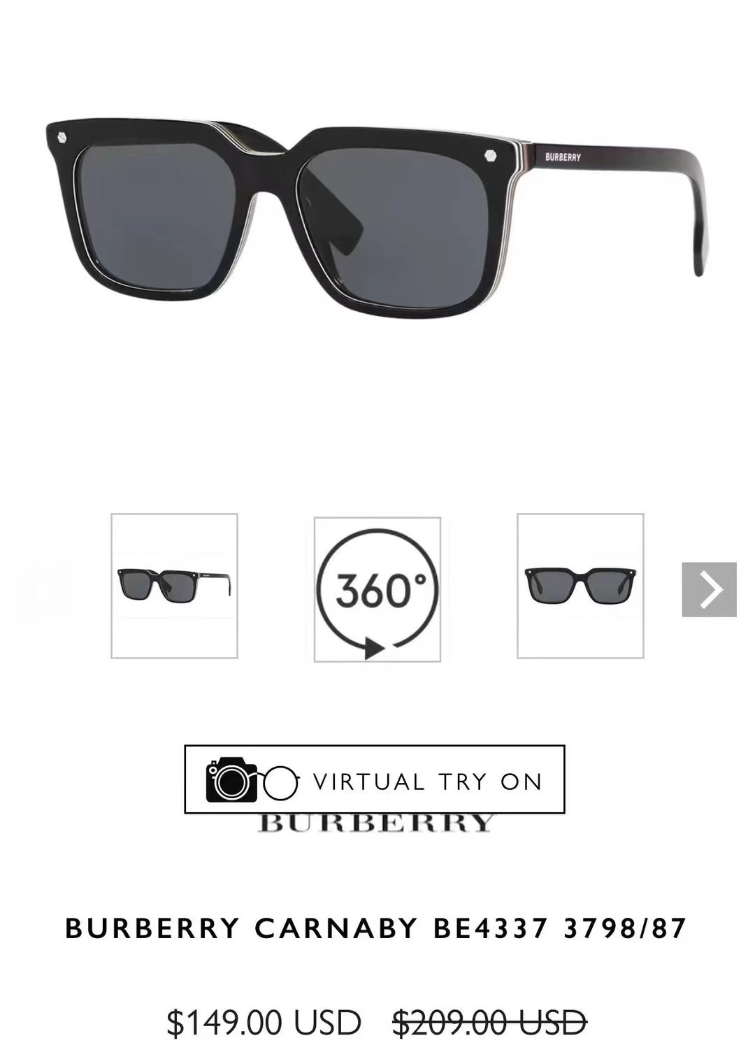 ‼️ 官网图 BURBERR*⭐️⭐️⭐️MODEL：BE4337 ⭐️⭐️⭐️SIZE：56口19-1