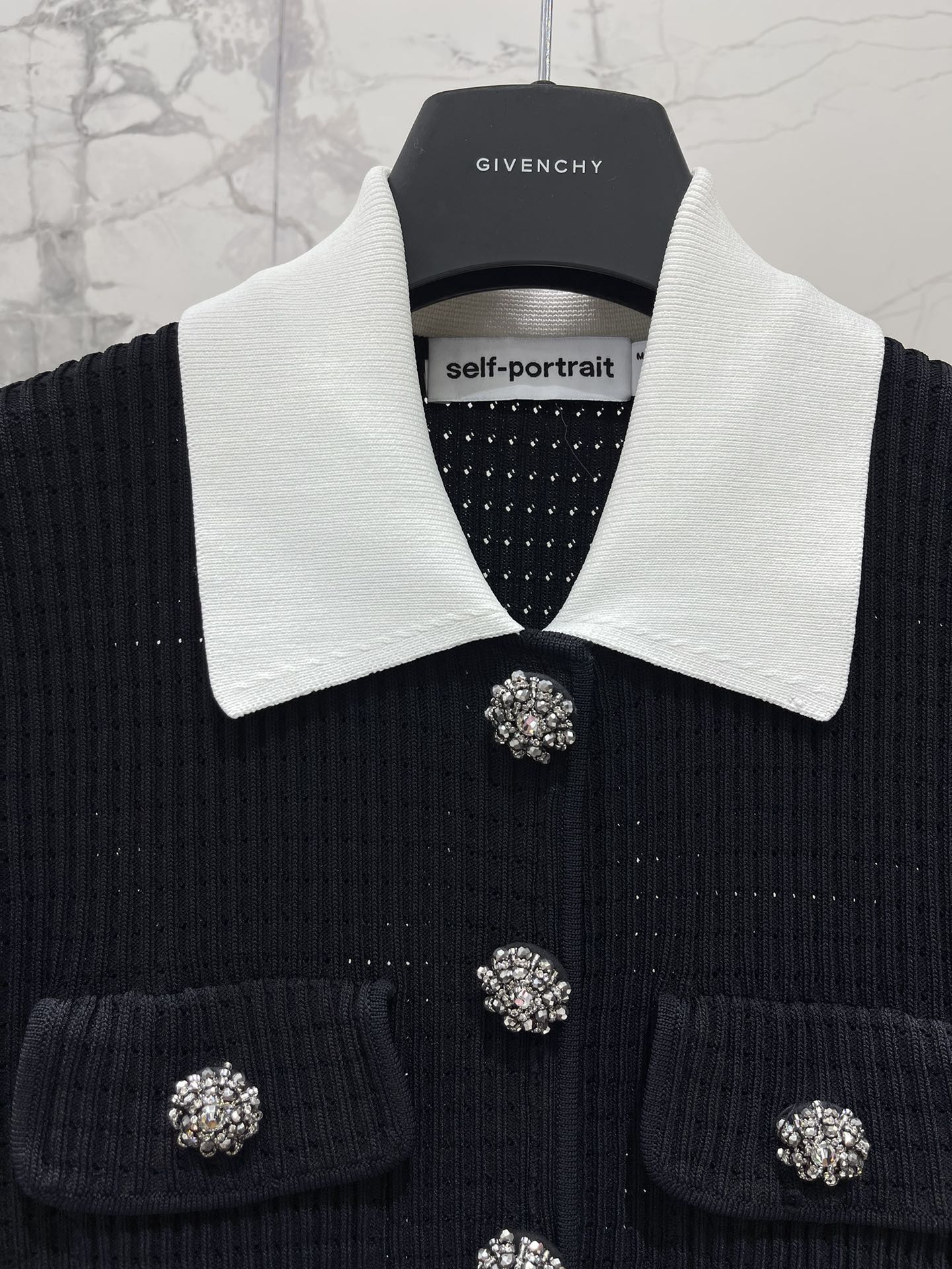 self-portrait Women 𝘀𝗲𝗹𝗳-𝗽𝗼𝗿𝘁𝗿𝗮𝗶* sp Early Spring New Classic Black Thousand Gold Style Knitted Dress — photo 3