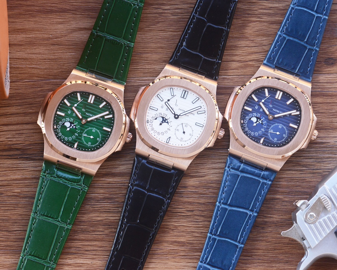 NO:726641,Patek Philippe launches a new series of CUBITUS 5822-001 watches, with power reserve, day of the week and moon phase display functions. This Cubitus bracelet and dial are both classic and fashionable, with a perfect balance of elegance and luxury.  Highlights and features 1. Movement: manual winding movement. 2. Steel band: 316L customized ergonomic strap, new buckle style. 3. Case: size 40mm and thickness only 10mm, which is the diagonal length of the case (i.e. 10 o'clock to 4 o'clock). Because the case is approximately square, the width of the upper and lower sides will be less than this value, so the visual effect is not very large. Shanghai Kinetic Movement,,,patek philippe,bracelet19860909百达翡丽重磅推出新系列CUBITUS 5822-001腕表,动力储存,星期及月相显示功能 这款Cubitus手链及表盘,既经典又时尚,优雅与高级感完美平衡. 亮点特色1机芯:手动上链机芯.2钢带:316L定制级人体工程学表带,新扣款式.3表壳:尺寸40mm毫米厚度仅10mm,为表壳对角线长度(即10点位至4点位),因为表壳近似于方形,上下边的宽度会小于这一数值,所以视觉效果并不是很大.上海动能机芯,,,patek philippe,bracelet,Watch