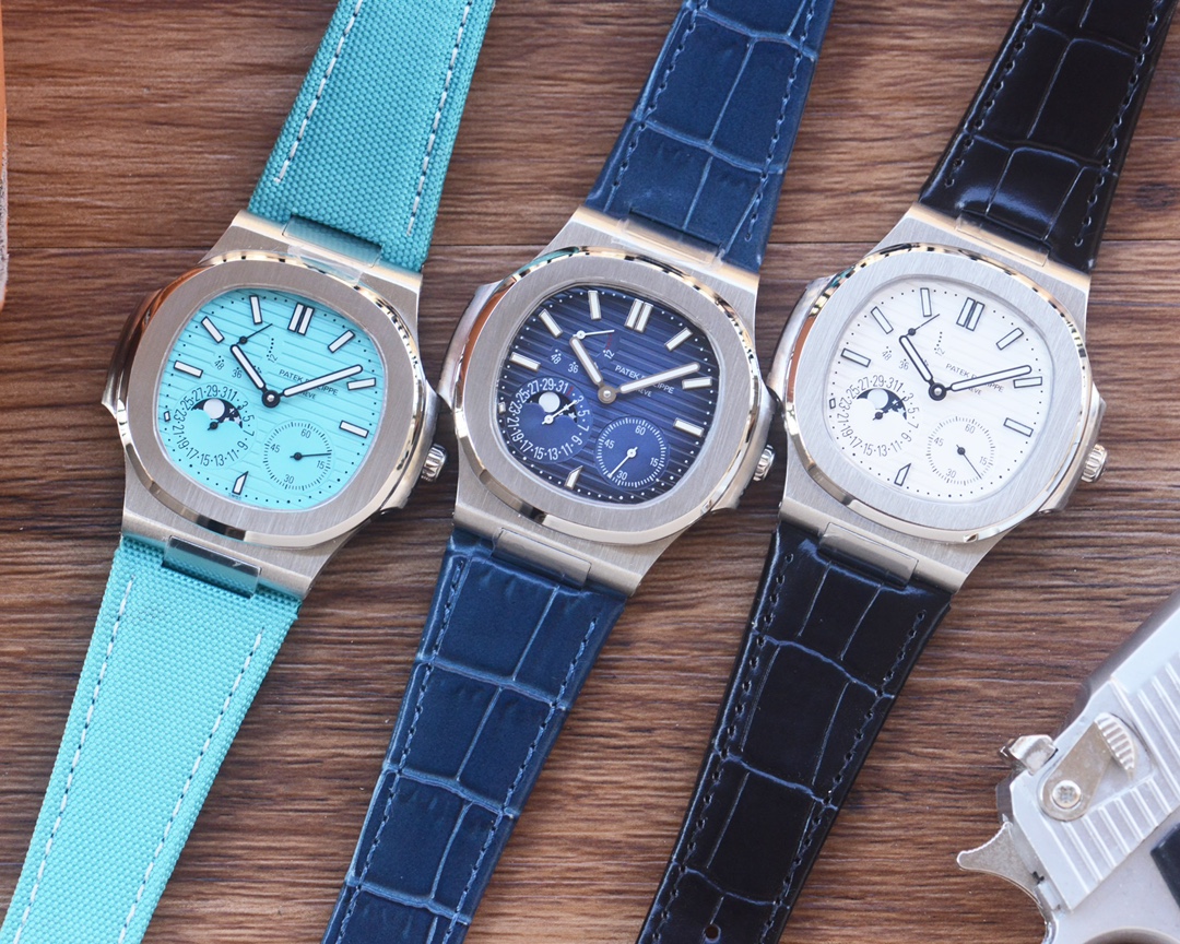 NO:726645,Patek Philippe launches a new series of CUBITUS 5822-001 watches, with power reserve, day of the week and moon phase display functions. This Cubitus bracelet and dial are both classic and fashionable, with a perfect balance of elegance and luxury.  Highlights and features 1. Movement: manual winding movement. 2. Steel band: 316L customized ergonomic strap, new buckle style. 3. Case: size 40mm and thickness only 10mm, which is the diagonal length of the case (i.e. 10 o'clock to 4 o'clock). Because the case is approximately square, the width of the upper and lower sides will be less than this value, so the visual effect is not very large. Shanghai Kinetic Movement, patek philippe, bracelet19860909百达翡丽重磅推出新系列CUBITUS 5822-001腕表,动力储存,星期及月相显示功能 这款Cubitus手链及表盘,既经典又时尚,优雅与高级感完美平衡. 亮点特色1机芯:手动上链机芯.2钢带:316L定制级人体工程学表带,新扣款式.3表壳:尺寸40mm毫米厚度仅10mm,为表壳对角线长度(即10点位至4点位),因为表壳近似于方形,上下边的宽度会小于这一数值,所以视觉效果并不是很大.上海动能机芯,,patek philippe,bracelet,Watch