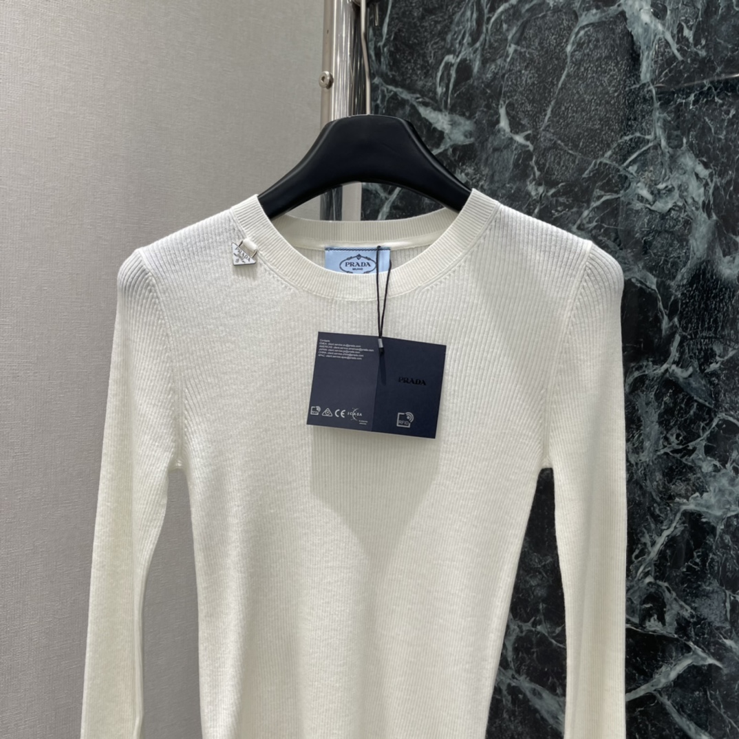 PD 25秋冬新款 针织长袖上衣简约圆领设计，修身剪裁，贴合身形 展现线条感。针织面料弹性好，穿着舒适，