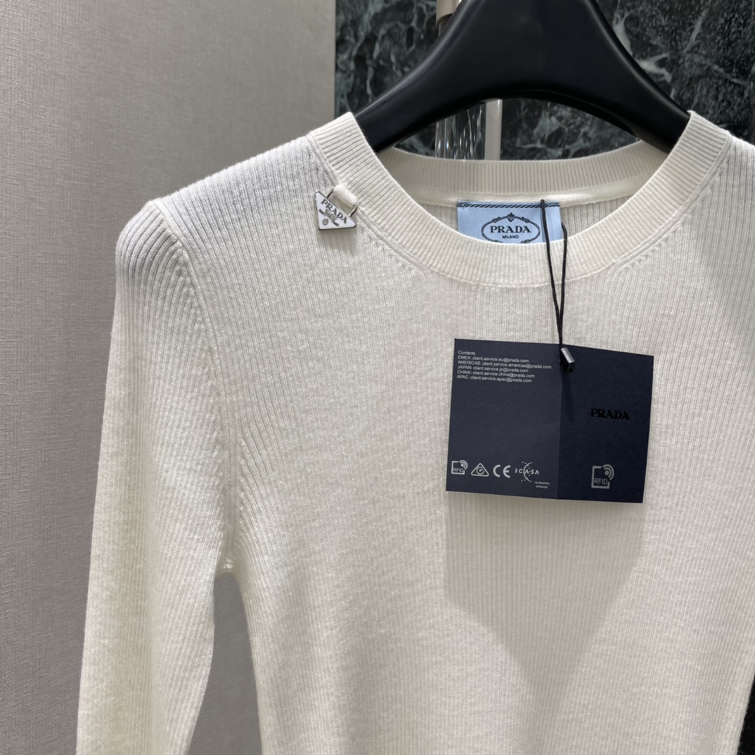 PD 25秋冬新款 针织长袖上衣简约圆领设计，修身剪裁，贴合身形 展现线条感。针织面料弹性好，穿着舒适，