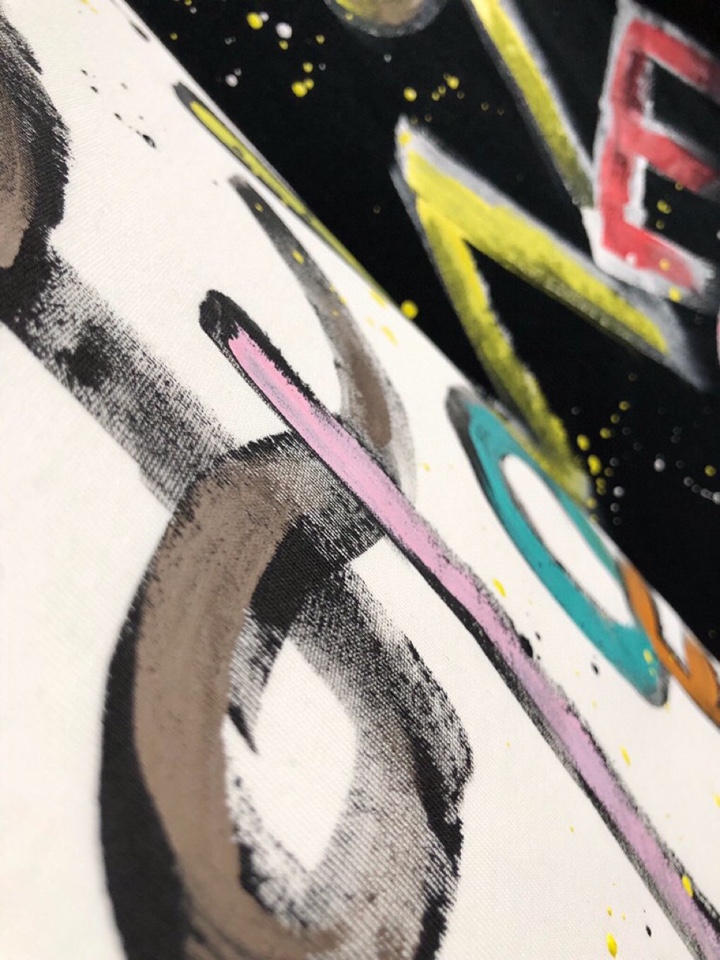 LOEWE 罗意威 最新最顶级多彩se手绘款质感短袖圆领T恤，款短袖，顶级纯棉品质原单短袖，顶级制作工艺