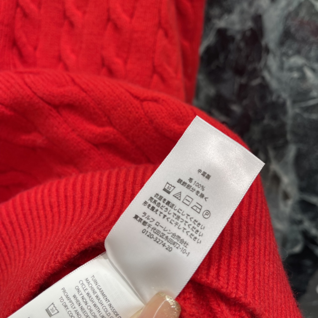 拉夫 25秋冬新款 麻花V领毛衣 经典麻花纹理+V领设计简约复古又百搭!胸前小马刺绣品牌辨识度满分 细节