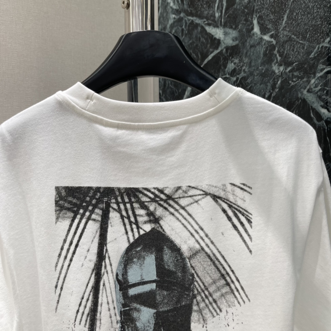 BBR 25秋冬新款 骑士印花白色T恤 胸前品牌字母印花➕背面骑士印花 街头感满满 个性十足 宽松版型 