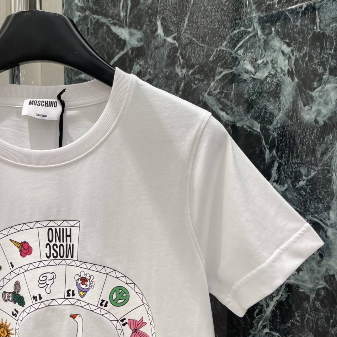MOSCHIN 25秋冬新款 涂鸦印花针织T恤 正面趣味印花，鹅，太阳，爱心等元素超有辨识度 童趣又时尚