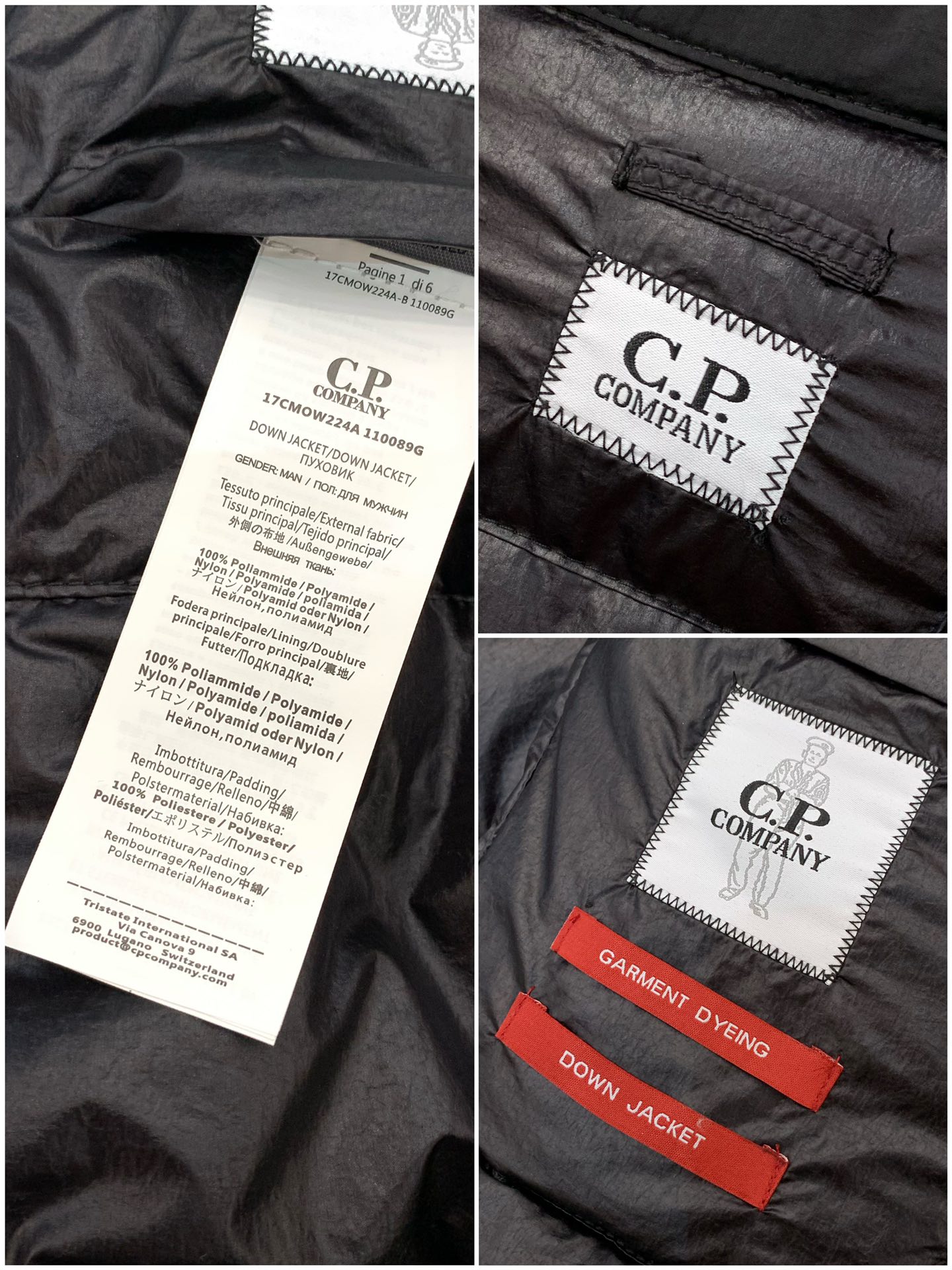 ，CP两件套可拆卸连帽夹克羽绒服内里 白鸭绒 尺码46-52 46衣长68胸围121肩宽48袖长6348