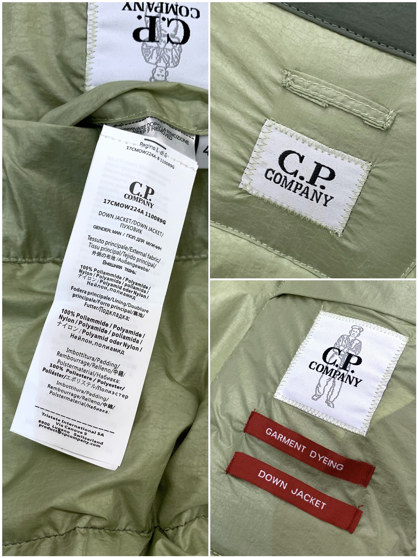 ，CP两件套可拆卸连帽夹克羽绒服内里 白鸭绒 尺码46-52 46衣长68胸围121肩宽48袖长6348