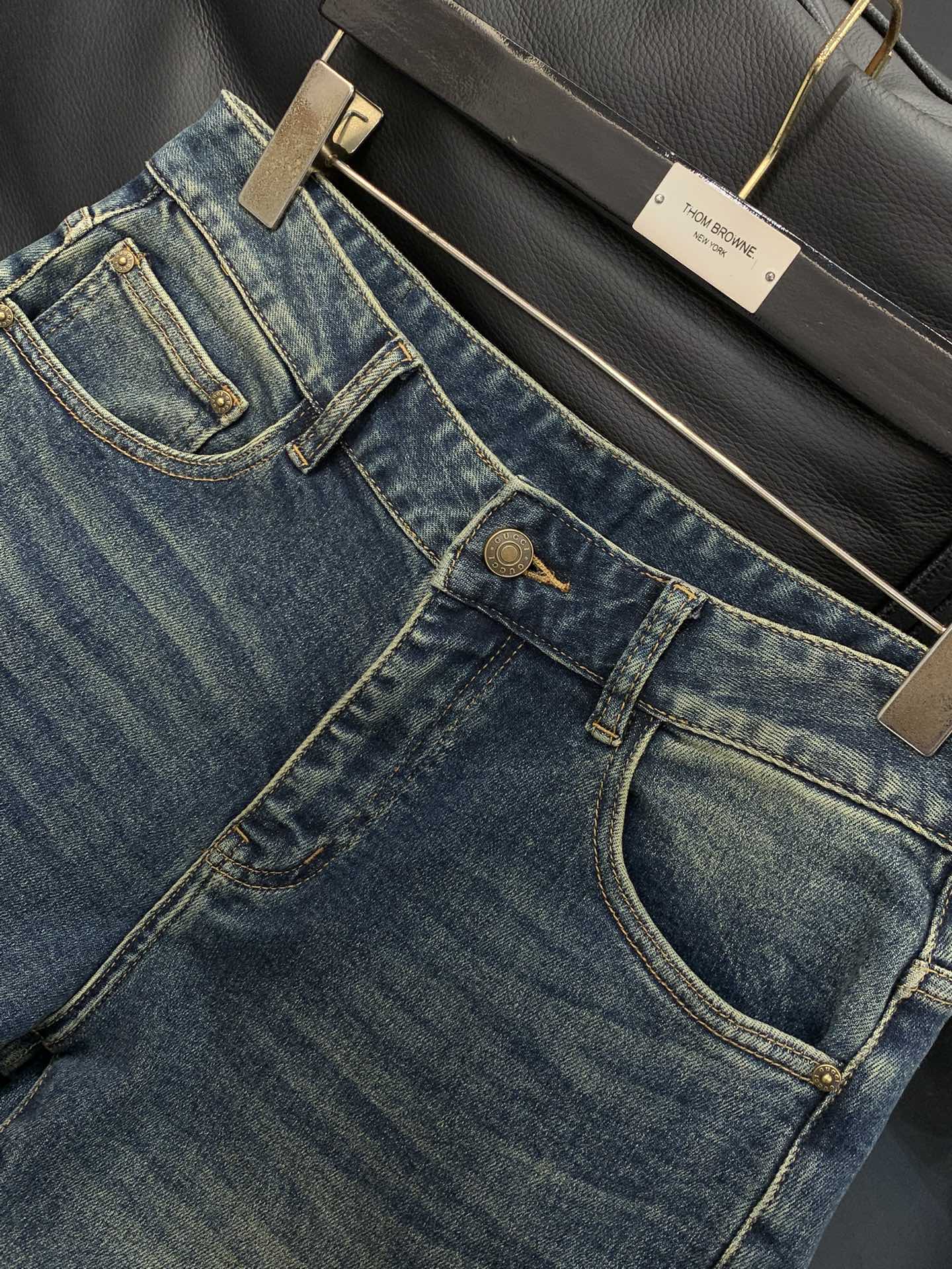 ，GUCCI 古驰，2025秋季最新品，专柜同步有售，原单狠货，水洗休闲牛仔裤，进口原版水洗弹力面料，舒