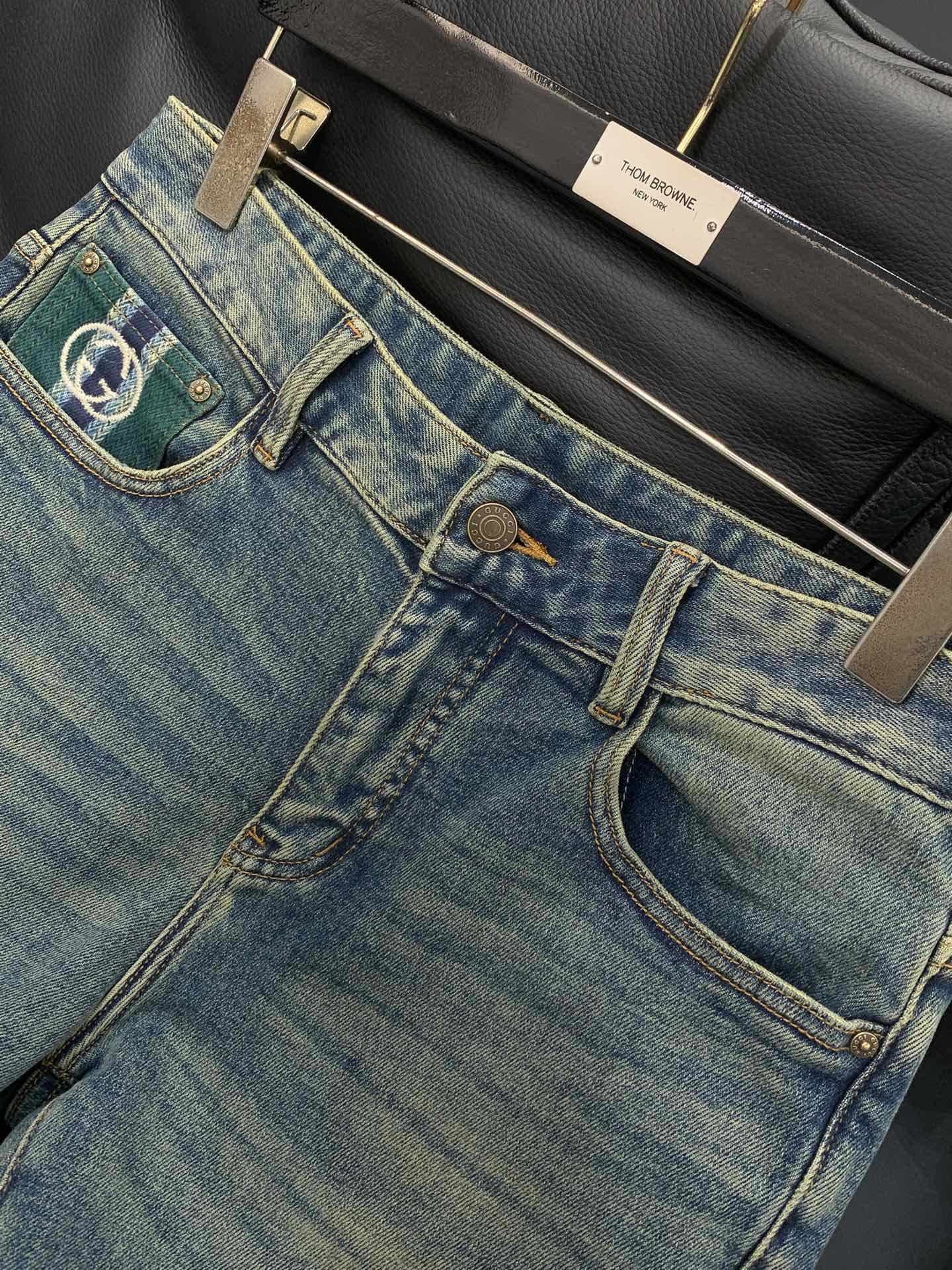 ，GUCCI 古驰，2025秋季最新品，专柜同步有售，原单狠货，水洗休闲牛仔裤，进口原版水洗弹力面料，舒