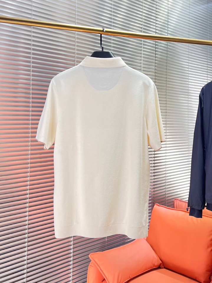 Brunello Cucinelli BC 2025秋冬新款翻领短袖毛衣羊毛针织衫，此款针织单穿，打底时