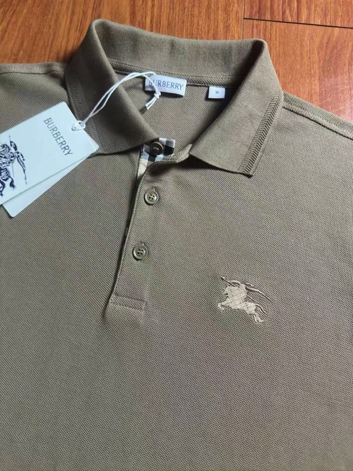 Burberry 巴宝莉新款翻领长袖T恤POLO衫，巴家原版订制六角珠地220克重纯棉面料，剑纹提花领，