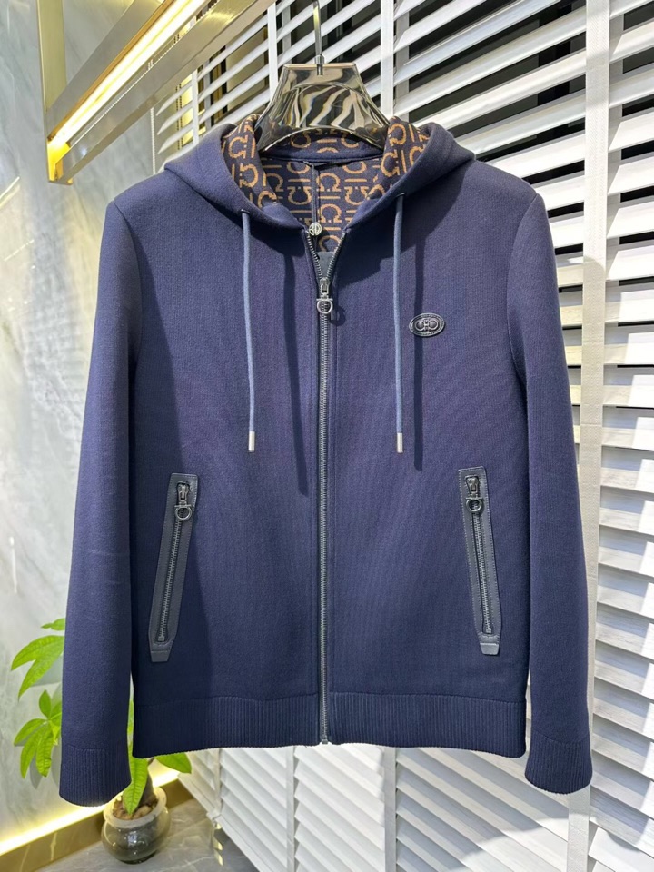 Salvatore Ferragamo 菲拉格慕 针织羊毛连帽夹克外套 高奢内敛低调，轻松驾驭不挑人 裁