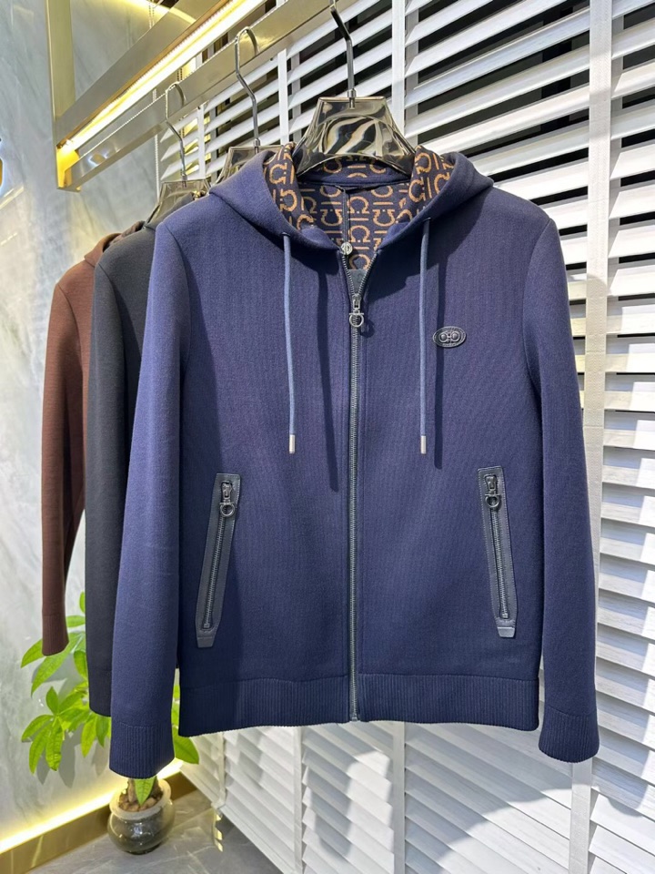 Salvatore Ferragamo 菲拉格慕 针织羊毛连帽夹克外套 高奢内敛低调，轻松驾驭不挑人 裁