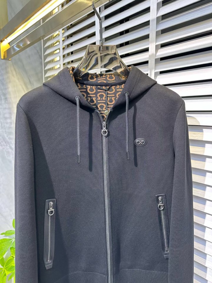 Salvatore Ferragamo 菲拉格慕 针织羊毛连帽夹克外套 高奢内敛低调，轻松驾驭不挑人 裁