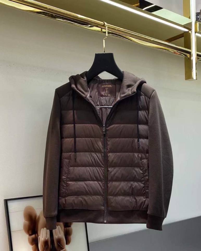 Loro Piana 诺悠翩雅lP🆕 秋冬新款爆款拼接针织袖连帽羽绒服；三色齐发；新时尚连帽羊毛针织料面