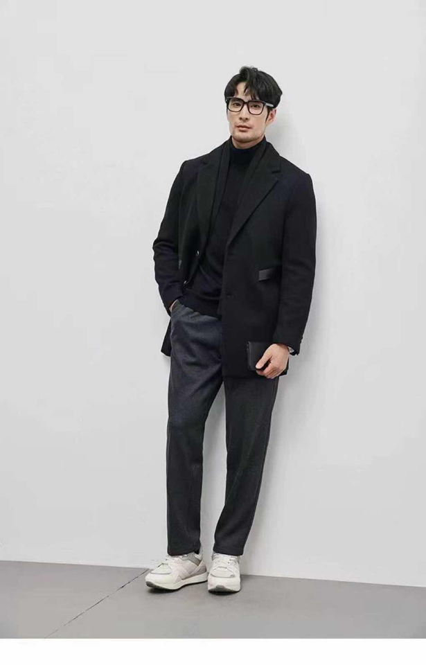 Ermenegildo Zegna 杰尼亚2025新款羊毛羽绒西装大衣，单品黑色，ZZ独家发售，可脱卸配