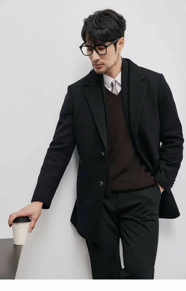 Ermenegildo Zegna 杰尼亚2025新款羊毛羽绒西装大衣，单品黑色，ZZ独家发售，可脱卸配