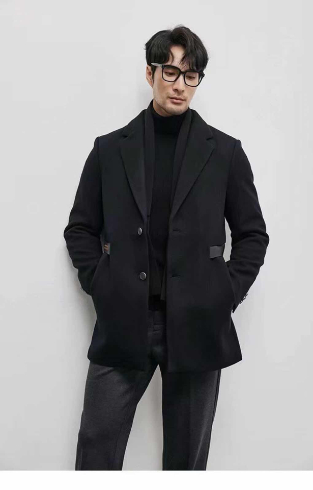 Ermenegildo Zegna 杰尼亚2025新款羊毛羽绒西装大衣，单品黑色，ZZ独家发售，可脱卸配