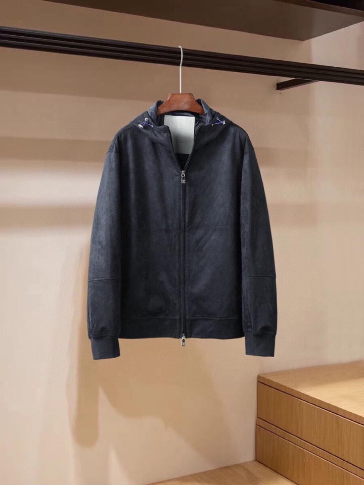 Brunello Cucinelli BC25秋冬男士休闲连帽外套哈灵顿连帽夹克，【进口麂皮绒】\n码数