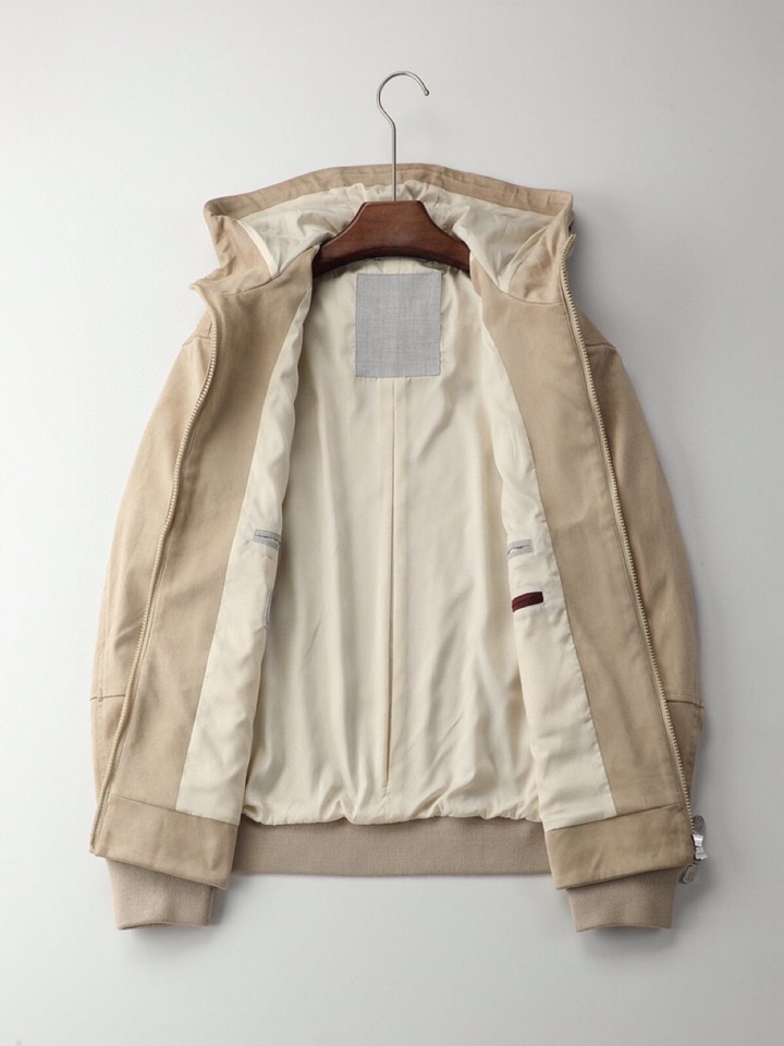 Brunello Cucinelli BC25秋冬男士休闲连帽外套哈灵顿连帽夹克，【进口麂皮绒】\n码数