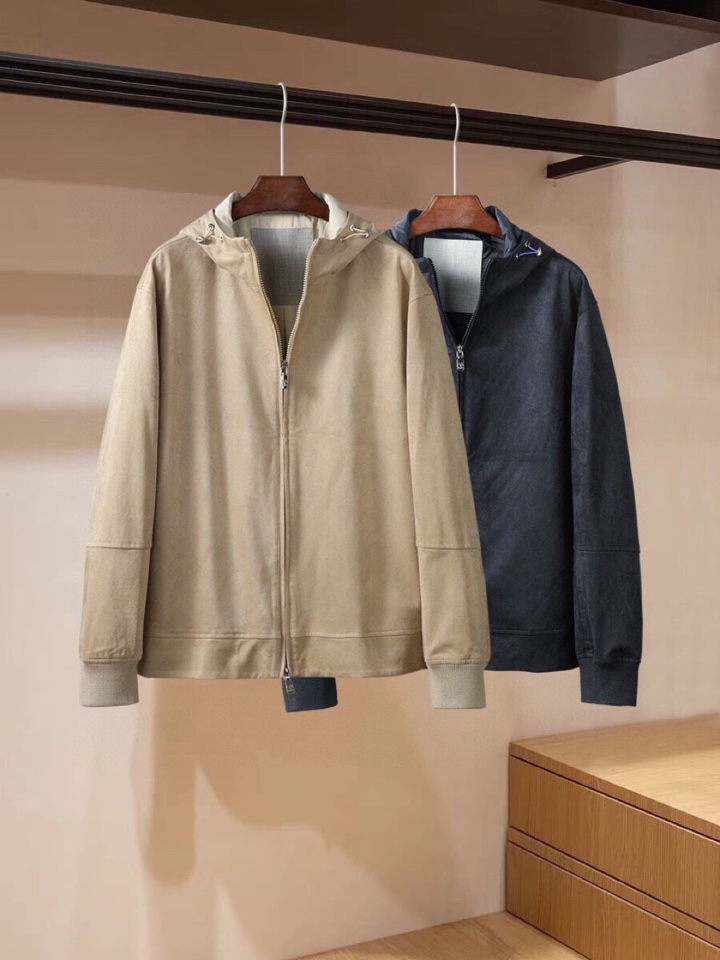 Brunello Cucinelli BC25秋冬男士休闲连帽外套哈灵顿连帽夹克，【进口麂皮绒】\n码数