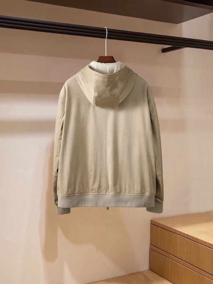 Brunello Cucinelli BC25秋冬男士休闲连帽外套哈灵顿连帽夹克，【进口麂皮绒】\n码数