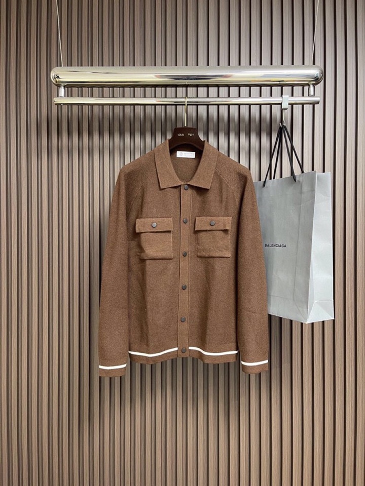 BrunelloCucinelli BC 2025ss秋冬新品翻领针织毛衣开衫夹克外套，美式穿搭经典设计