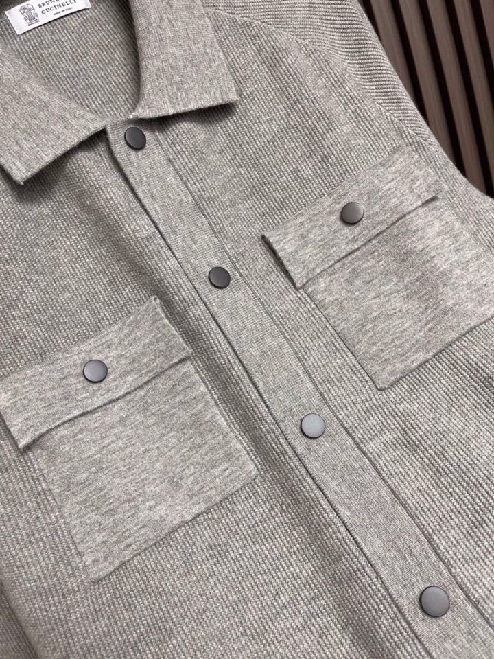 BrunelloCucinelli BC 2025ss秋冬新品翻领针织毛衣开衫夹克外套，美式穿搭经典设计