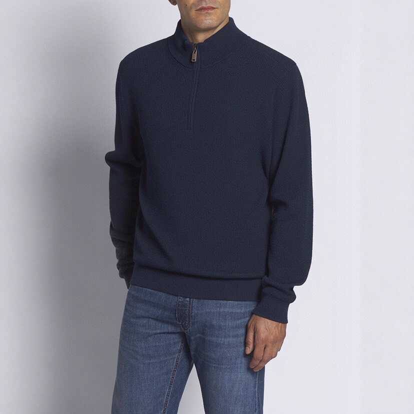 brioni 半拉链毛衣针织衫，男士半拉链立领针织衫，质感上新，暖意随行。精选羊毛面料，自带细腻柔软触感