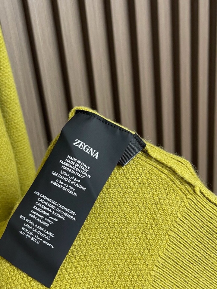 Ermenegildo Zegna 杰尼亚2025ss时装款男士长袖针织翻领毛衣Polo衫，非常明星级的