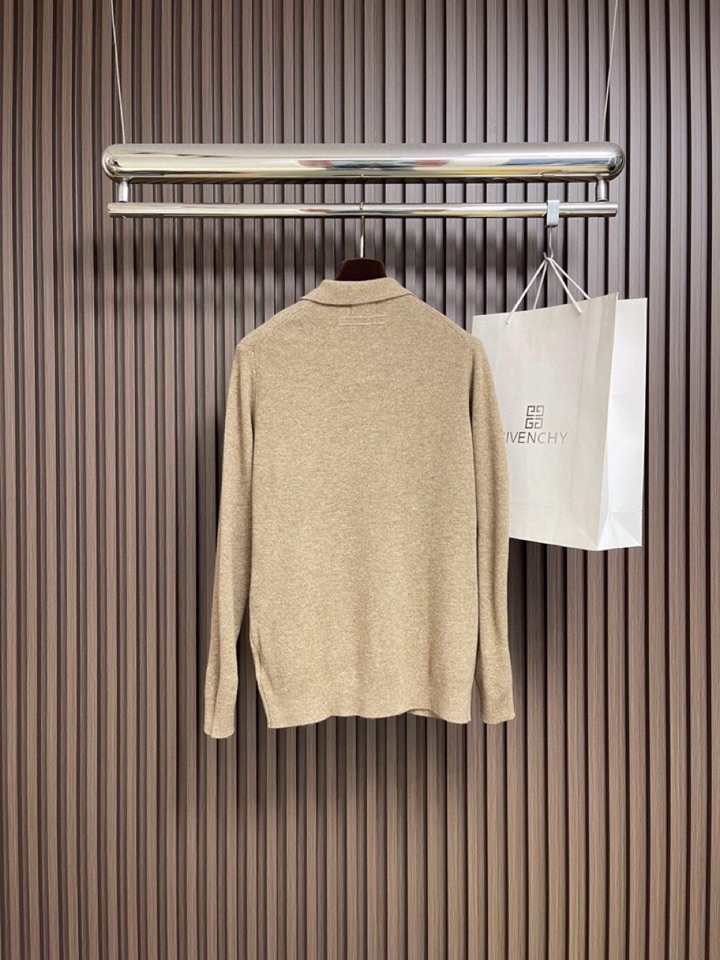 Ermenegildo Zegna 杰尼亚2025ss时装款男士长袖针织翻领毛衣Polo衫，非常明星级的