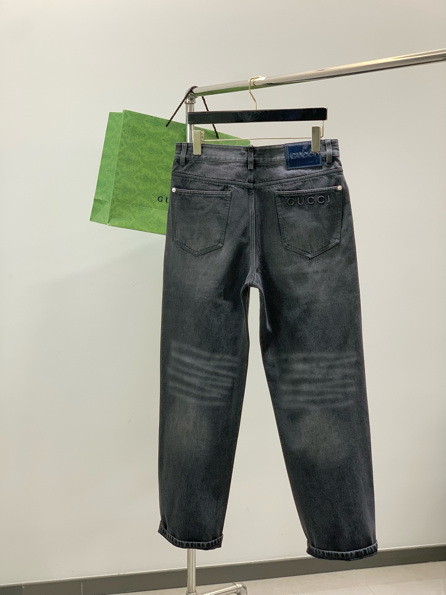 ，GUCCI 古驰，2025秋季最新品，专柜同步有售，原单狠货，水洗休闲牛仔裤，进口原版水洗弹力面料，舒