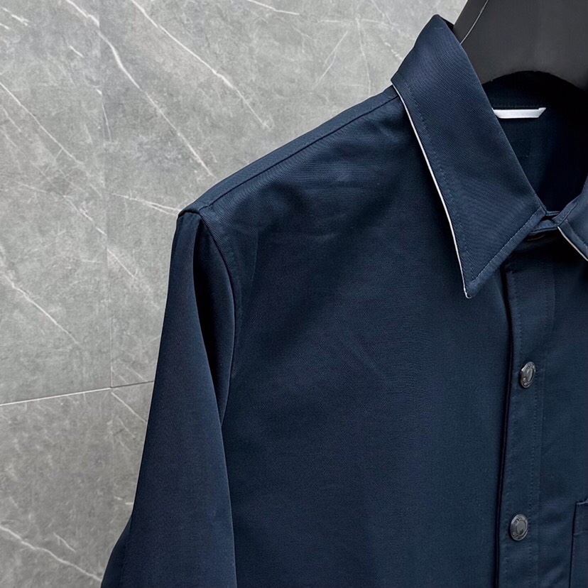 THOM BROWNE 汤姆布朗 TB 彩条四杠衬衫长袖休闲夹克外套 \n码数：1-4 颜色：蓝色（下单