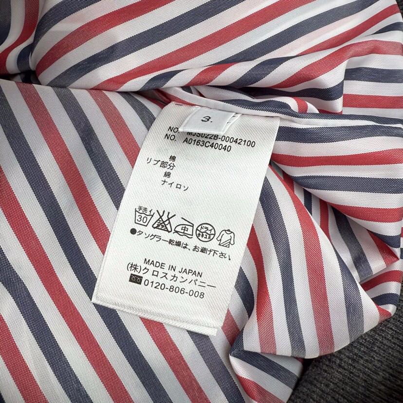 THOM BROWNE 汤姆布朗 TB色织四杠毛呢棒球领夹克外套 \n码数：1-4 颜色：灰色、藏蓝\n