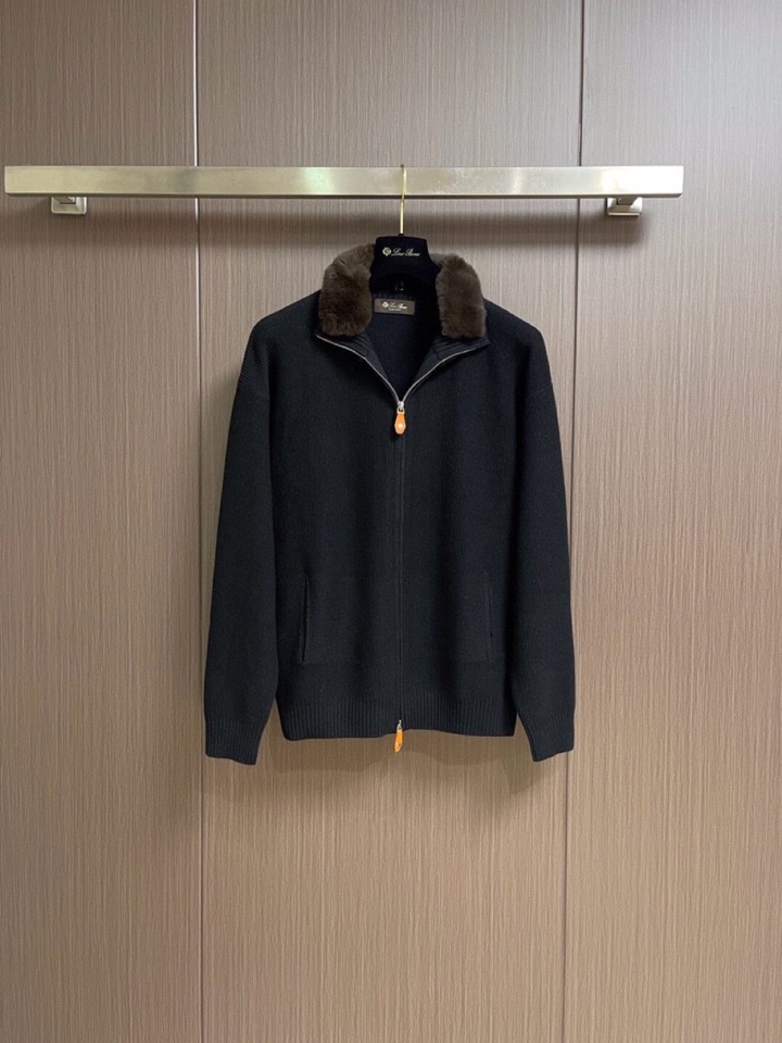 Loro Piana 诺悠翩雅lP🆕 ss秋冬新品毛领拉链针织毛衣开衫外套，毛领可拆卸设计，美式穿搭经典