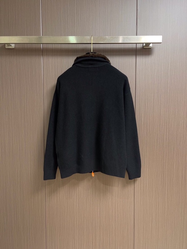 Loro Piana 诺悠翩雅lP🆕 ss秋冬新品毛领拉链针织毛衣开衫外套，毛领可拆卸设计，美式穿搭经典