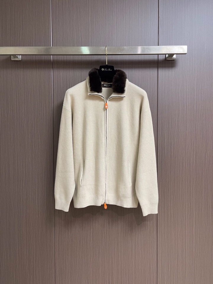 Loro Piana 诺悠翩雅lP🆕 ss秋冬新品毛领拉链针织毛衣开衫外套，毛领可拆卸设计，美式穿搭经典
