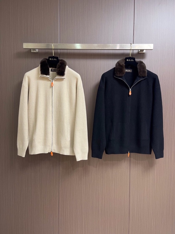 Loro Piana 诺悠翩雅lP🆕 ss秋冬新品毛领拉链针织毛衣开衫外套，毛领可拆卸设计，美式穿搭经典