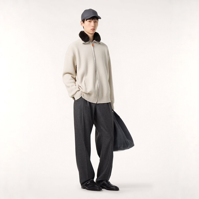 Loro Piana 诺悠翩雅lP🆕 ss秋冬新品毛领拉链针织毛衣开衫外套，毛领可拆卸设计，美式穿搭经典