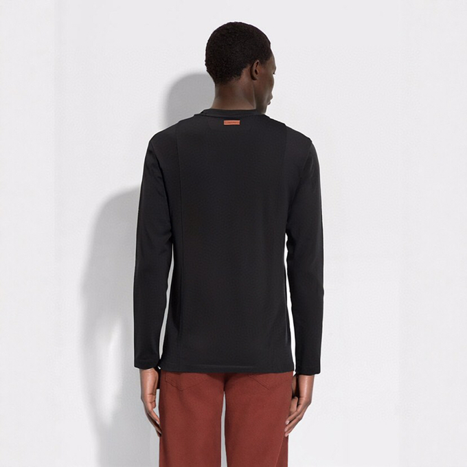 Ermenegildo Zegna 杰尼亚2025ss秋冬新品男士圆领长袖T恤休闲打底衫，外贸公司订单！