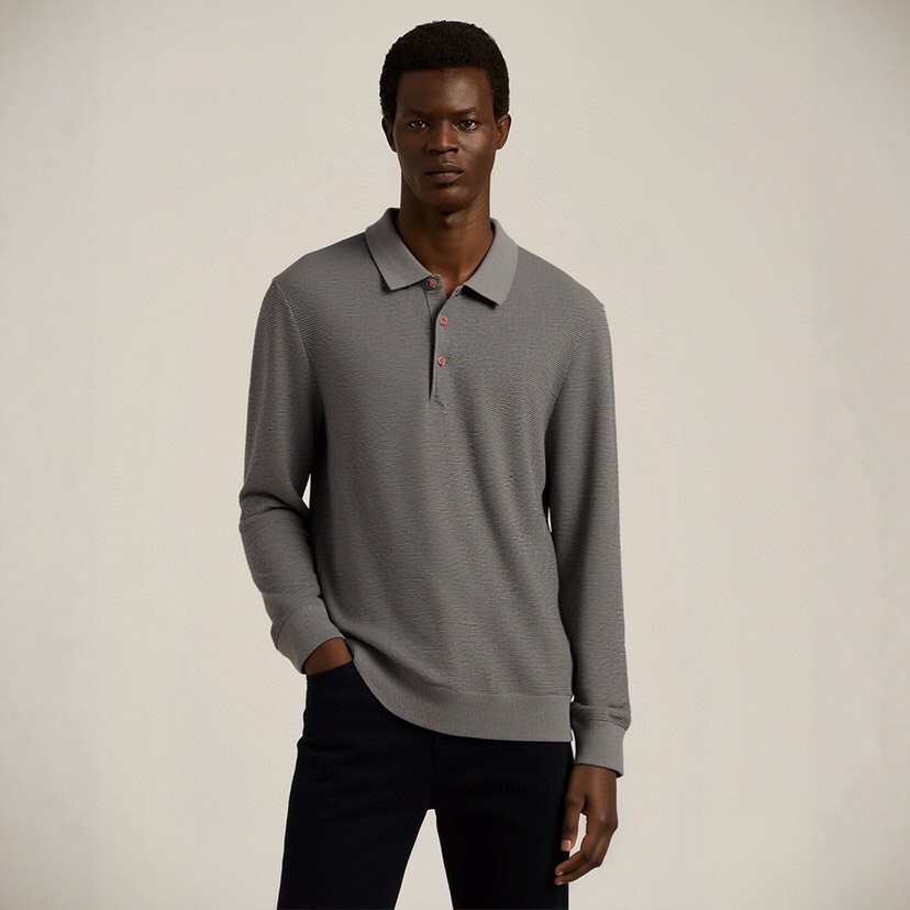 kiton 奇顿 三扣翻领针织衫翻领长袖毛衣 精选优质面料，轻盈蓬松却比普通羊毛更保暖，室内外自由切换，