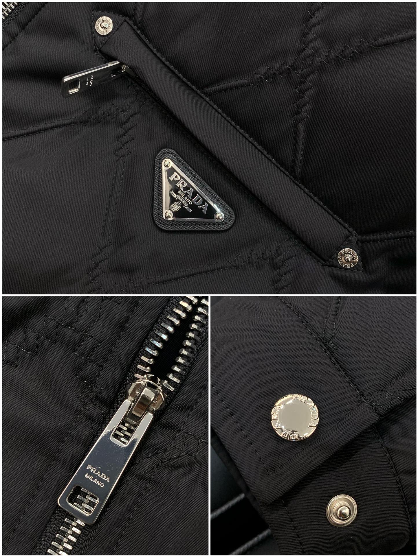 ，PRADA 普拉达，2025冬季最新品，专柜同步有售，时尚休闲棉服夹克外套，进口原版面料，做工极为复杂