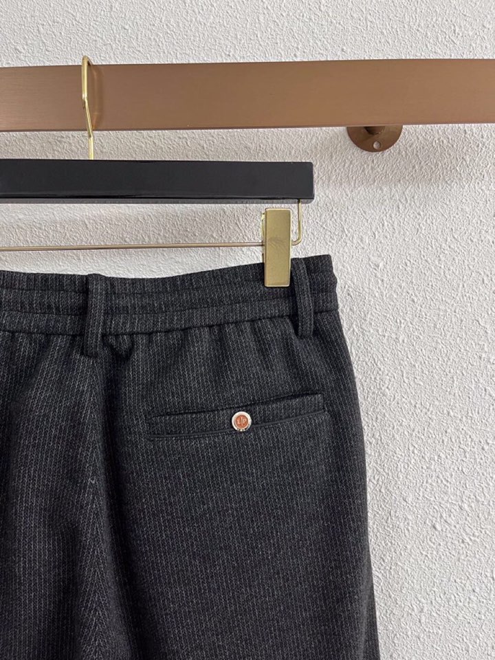 Loro Piana 诺悠翩雅lP🆕 秋冬 全品相订单，保暖有型 羊毛呢混纺松紧腰直脚休闲裤 经典百搭 