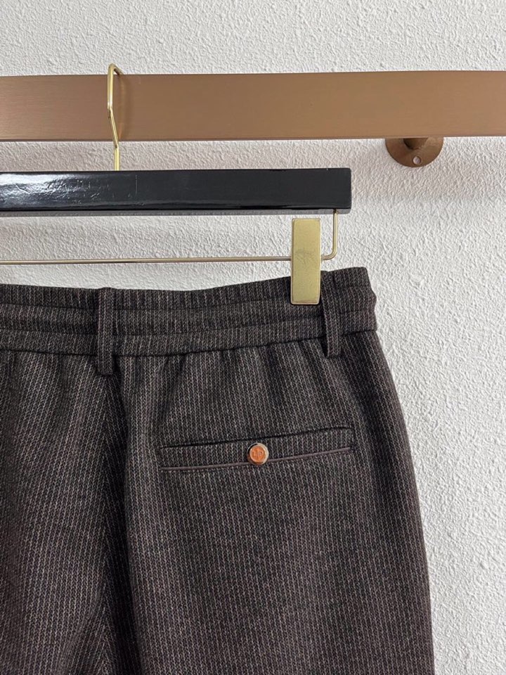 Loro Piana 诺悠翩雅lP🆕 秋冬 全品相订单，保暖有型 羊毛呢混纺松紧腰直脚休闲裤 经典百搭 