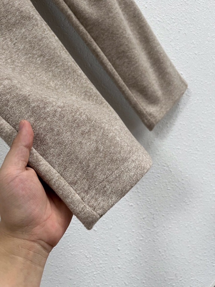 Loro Piana 诺悠翩雅lP🆕 秋冬 保暖有型高密度毛巾面混纺松紧腰直脚休闲裤 经典百搭 标志刺绣