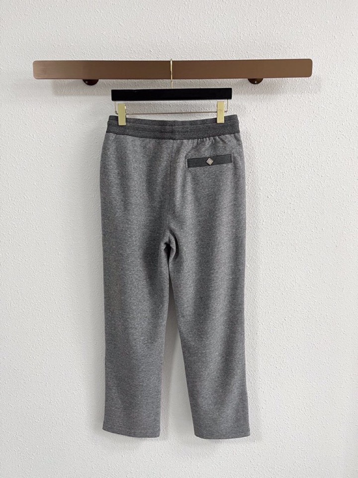 Loro Piana 诺悠翩雅lP🆕 秋冬 保暖有型高密度毛巾面混纺松紧腰直脚休闲裤 经典百搭 标志刺绣