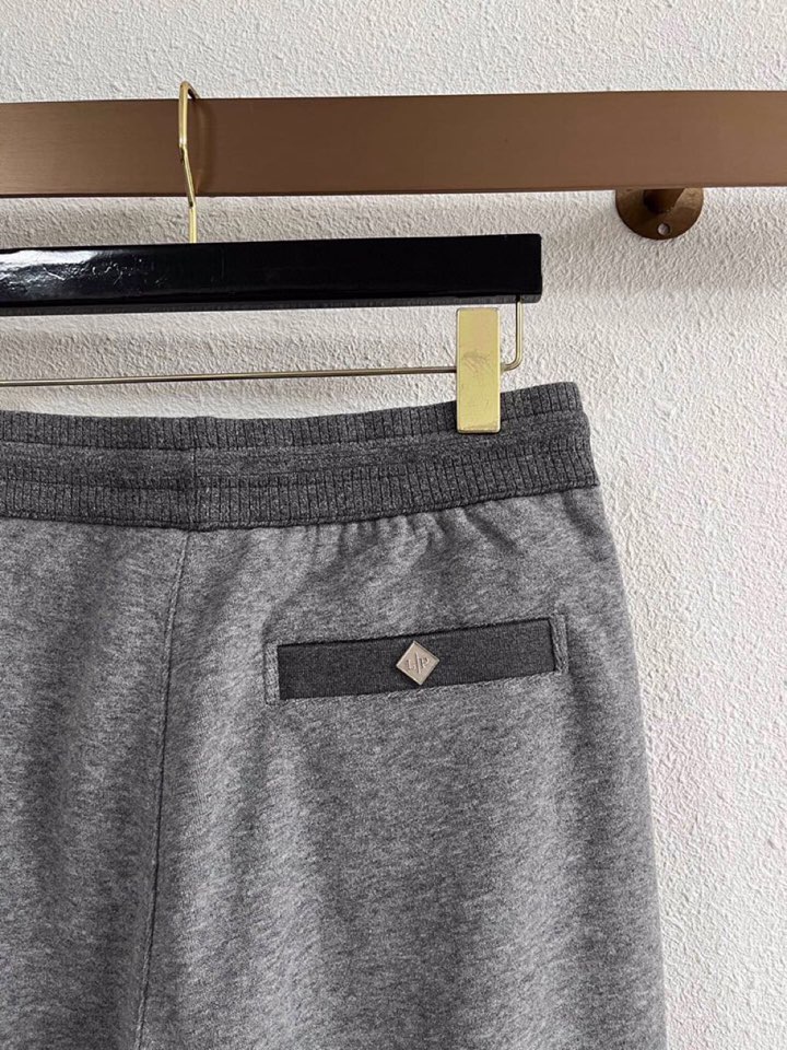 Loro Piana 诺悠翩雅lP🆕 秋冬 保暖有型高密度毛巾面混纺松紧腰直脚休闲裤 经典百搭 标志刺绣