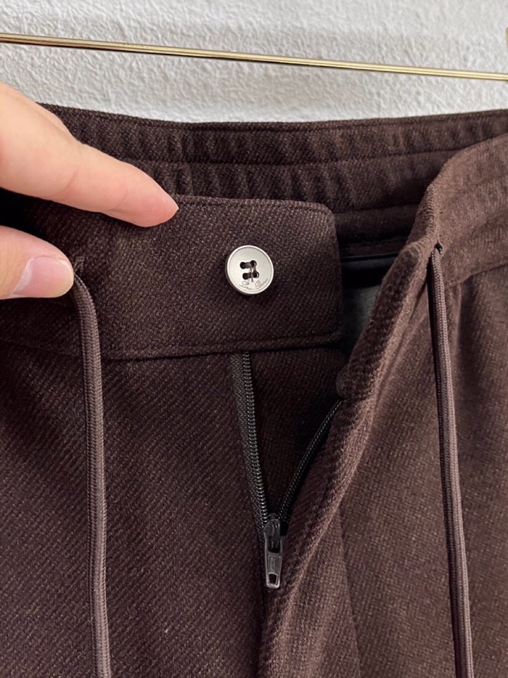 Loro Piana 诺悠翩雅lP🆕 秋冬 全品相订单，保暖有型 羊毛呢混纺松紧腰直脚休闲裤 经典百搭 